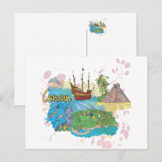 Cancun Briefkaart (Voorkant / Achterkant)