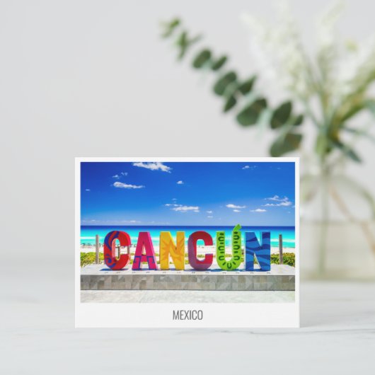 Cancun, briefkaart Mexico (Staand voorkant)