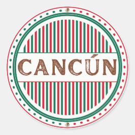 Cancun City Pride Embleem – Mexicaanse identiteit Ronde Sticker