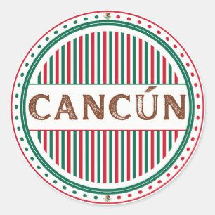 Cancun City Pride Embleem – Mexicaanse identiteit Ronde Sticker
