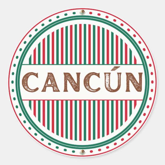 Cancun City Pride Embleem – Mexicaanse identiteit Ronde Sticker (Voorkant)