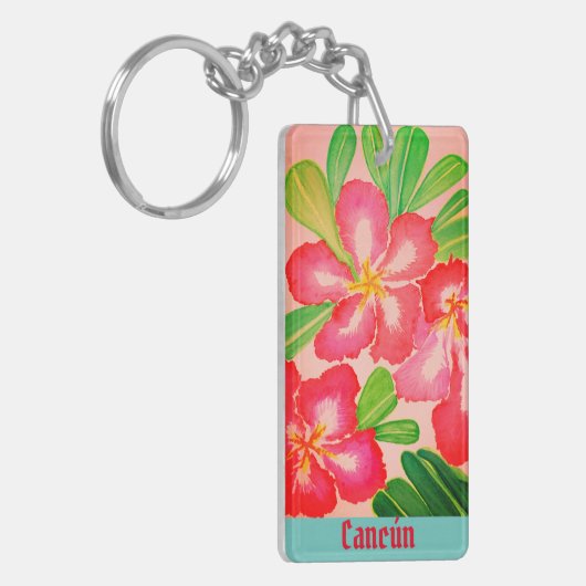 Cancún Desert Roos Souvenir Sleutelhanger (Voorkant Links)
