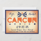 CANCUN Destination Wedding Invitation Kaart (Voorkant)