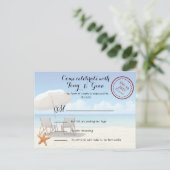 Cancun Destination Wedding RSVP Briefkaart (Staand voorkant)