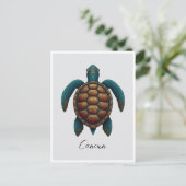 Cancun Maya ontwerp zee schildpad Briefkaart (Staand voorkant)