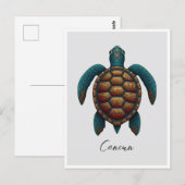 Cancun Maya ontwerp zee schildpad Briefkaart (Voorkant / Achterkant)