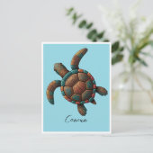 Cancun Maya ontwerp zee schildpad Briefkaart (Staand voorkant)