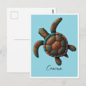 Cancun Maya ontwerp zee schildpad Briefkaart (Voorkant / Achterkant)