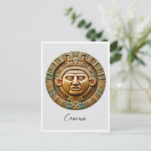 Cancun Maya Sun God Mexico Reizen Briefkaart (Staand voorkant)