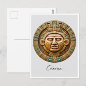 Cancun Maya Sun God Mexico Reizen Briefkaart (Voorkant / Achterkant)