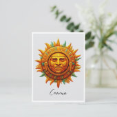 Cancun Maya Sun God Mexico Reizen Briefkaart (Staand voorkant)