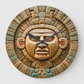 Cancun Maya Sun God Mexico Reizen Grote Klok (Voorkant)