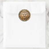 Cancun Maya Sun God Mexico Reizen Ronde Sticker (Tas)