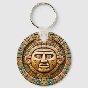 Cancun Maya Sun God Mexico Reizen Sleutelhanger