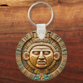 Cancun Maya Sun God Mexico Reizen Sleutelhanger (Achterkant)