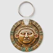 Cancun Maya Sun God Mexico Reizen Sleutelhanger (Achterkant)