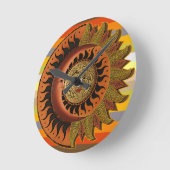 Cancun Mayan Moon en Sun Clock Ronde Klok (Hoek)