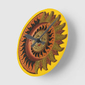 Cancun Mayan Moon en Sun Clock Ronde Klok (Hoek)