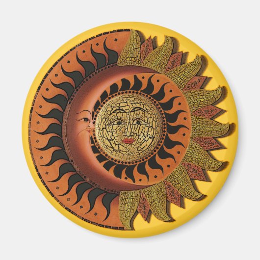 Cancun Mayan Moon en Sun Magnet (Voorkant)