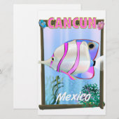 Cancun Mexicaanse tropische reisposter Briefpapier (Voorkant / Achterkant)