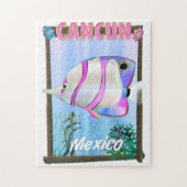 Cancun Mexicaanse tropische reisposter Legpuzzel (Verticaal)