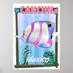 Cancun Mexicaanse tropische reisposter Poster