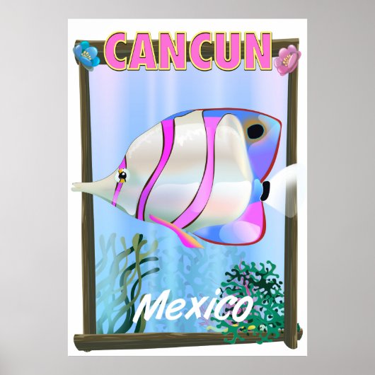 Cancun Mexicaanse tropische reisposter Poster (Voorkant)