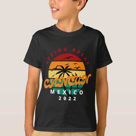 Cancun Mexico 2022 Spring Break Familie Matching V T-shirt (Voorkant)