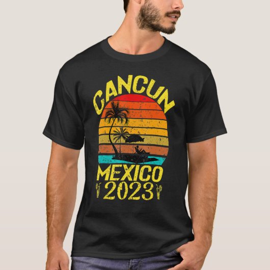 Cancun Mexico 2023 Souvenir Family Matching Vacati T-shirt (Voorkant)