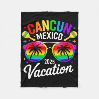 Cancun Mexico 2025 Vacation Travel Trip Beach Summ Fleece Deken