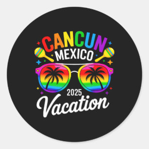 Cancun Mexico 2025 Vakantie Reis Trip Strand Zomer Ronde Sticker