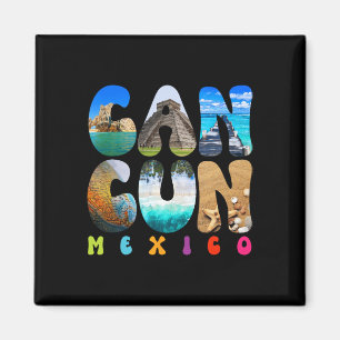Cancun Mexico 2025 Vakantie strand matching famili Magneet