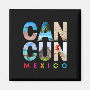 Cancun Mexico 2025 Vakantie strand matching famili Magneet