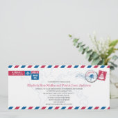 Cancun Mexico Airmail Huwelijksuitnodiging Kaart (Staand voorkant)