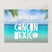 Cancun Mexico Beach Bruiloft Save the Date Aankondigingskaart (Voorkant)