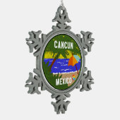 CANCUN MEXICO BEACH OCEAN  VACATION CARIBBE TIN SNEEUWVLOK ORNAMENT (Links)