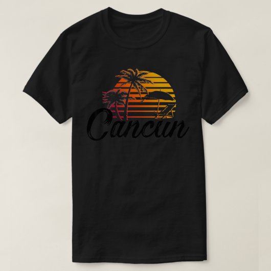 Cancun Mexico Beach Palm Tree Party Bestemming GI T-shirt (Design voorkant)