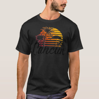 Cancun Mexico Beach Palm Tree Party Bestemming GI T-shirt