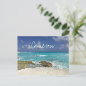 Cancun Mexico Beach Rocky Ocean Waves Briefkaart (Staand voorkant)