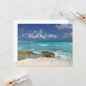 Cancun Mexico Beach Rocky Ocean Waves Kaart (Voorkant / Achterkant in situ)