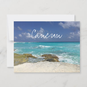 Cancun Mexico Beach Rocky Ocean Waves Kaart