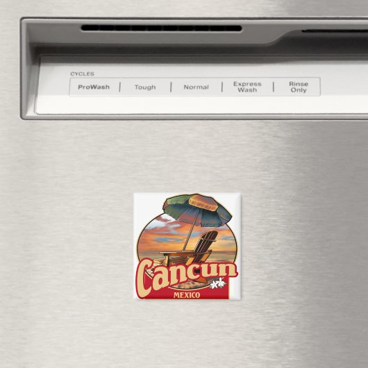 Cancun Mexico Beach Scene Design Magneet (Insitu (Vaatwasser))