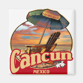 Cancun Mexico Beach Scene Design Magneet (Voorkant)
