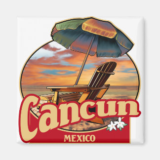Cancun Mexico Beach Scene Design Magneet