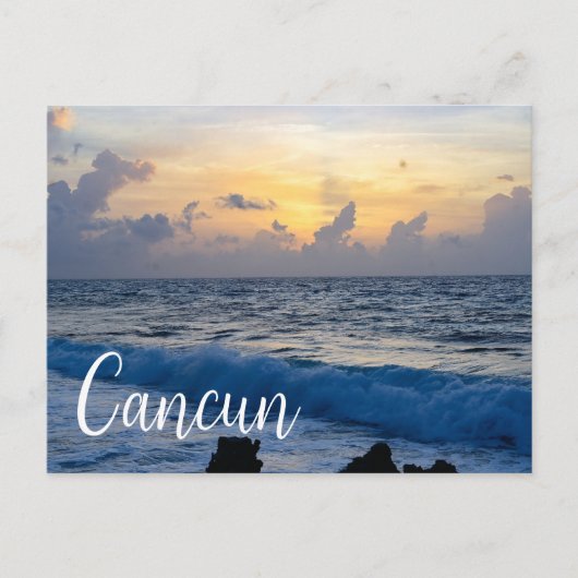 Cancun Mexico Beach Sunset Briefkaart (Voorkant)