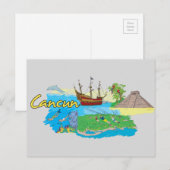 Cancun, Mexico beroemde stad Briefkaart (Voorkant / Achterkant)