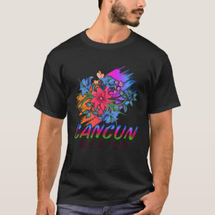 Cancun Mexico Bloemen BLK Mexico Cancun Cancun T-shirt