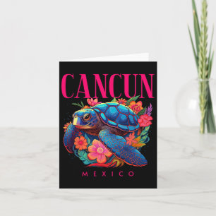 Cancun Mexico Bloemrijke Strand Schildpad Souvenir Kaart