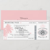 Cancun Mexico Boarding Pass Destination Wedding Kaart (Voorkant / Achterkant)