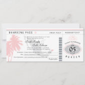 Cancun Mexico Boarding Pass Destination Wedding Kaart (Voorkant)